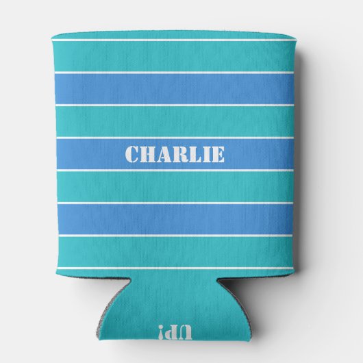 Streifen Muster kundenspezifische monogramm Geträn Dosenkühler (Rückseite)