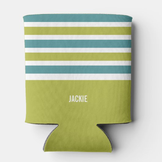 Streifen Muster kundenspezifische monogramm Geträn Dosenkühler (Rückseite)