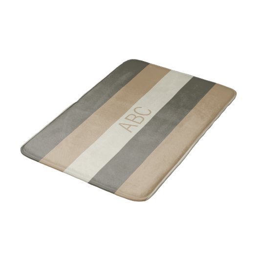 Streifen Muster Maßgeschneiderte Monogramm-Badmatt Badematte (Schrägansicht)