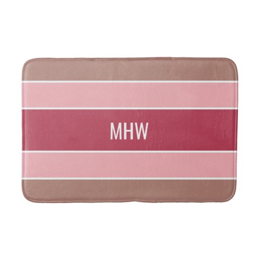 Streifen Muster Maßgeschneiderte Monogramm-Badmatt Badematte (Vorderseite)
