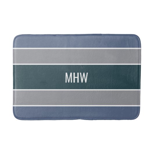 Streifen Muster Maßgeschneiderte Monogramm-Badmatt Badematte (Vorderseite)