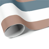 Streifen Muster Mocha Brown Aquamarin White Geschenkpapier (Rolleneckpunkt)