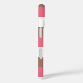 Streifen Muster Mocha Pink White personalisieren Case-Mate iPhone Hülle (Rückseite / Rechts)