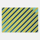 Streifen Muster Multicolor Glitzer Künstlerisch Ni Geschenkpapier Set (Vorderseite 3)
