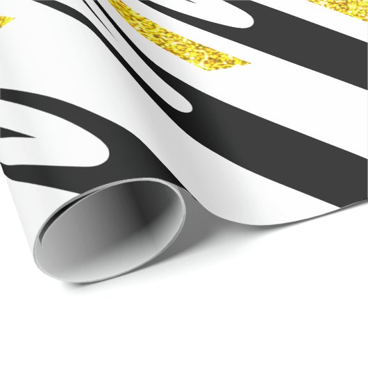 Streifen Muster Multicolor Gold Glitzer Künstleris Geschenkpapier (Rolleneckpunkt)