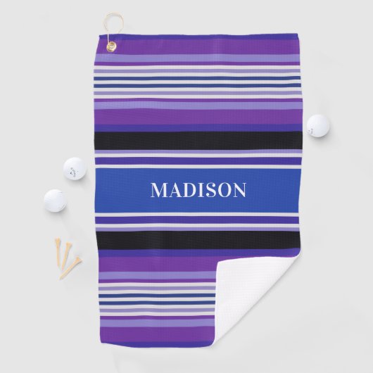 Streifen-Muster-Name-Golftuch Golfhandtuch (Insitu)