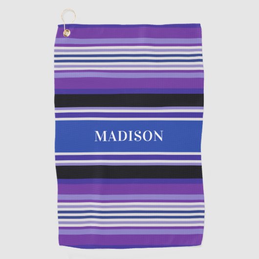 Streifen-Muster-Name-Golftuch Golfhandtuch (Vorderseite)
