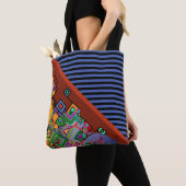 Streifen Muster Orange + abstrakte Kunst Tasche (Von Nahem)