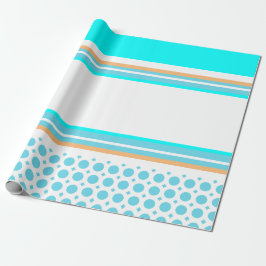 Streifen-Muster-orange Aqua-Blau-Party Geschenkpapier