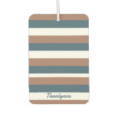 Streifen Muster personalisieren Aquamarines Weiß i Autolufterfrischer (Vorderseite)