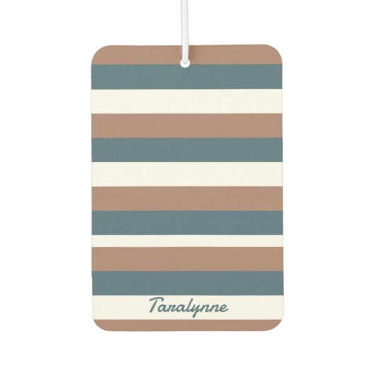 Streifen Muster personalisieren Aquamarines Weiß i Autolufterfrischer (Vorderseite)