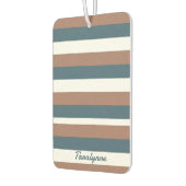 Streifen Muster personalisieren Aquamarines Weiß i Autolufterfrischer (Links)