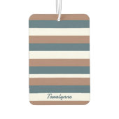 Streifen Muster personalisieren Aquamarines Weiß i Autolufterfrischer (Rückseite)