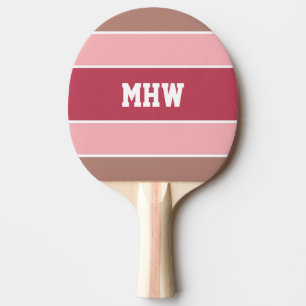 Streifen Muster Pingpaddel mit Monogramm Tischtennis Schläger