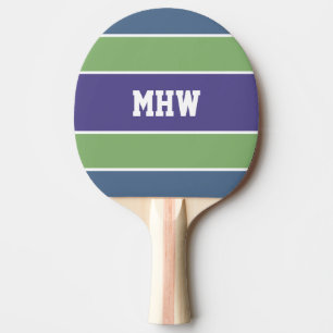 Streifen Muster Pingpaddel mit Monogramm Tischtennis Schläger
