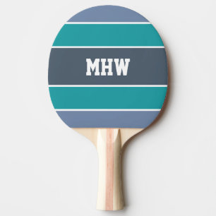 Streifen Muster Pingpaddel mit Monogramm Tischtennis Schläger