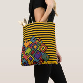 Streifen Muster Schwarz + abstrakte Kunst Tasche (Von Nahem)