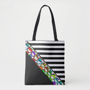 Streifen Muster schwarz + cool Tasche