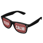 Streifen Muster schwarz + Text und Hintergrund Partybrille (Schrägansicht)