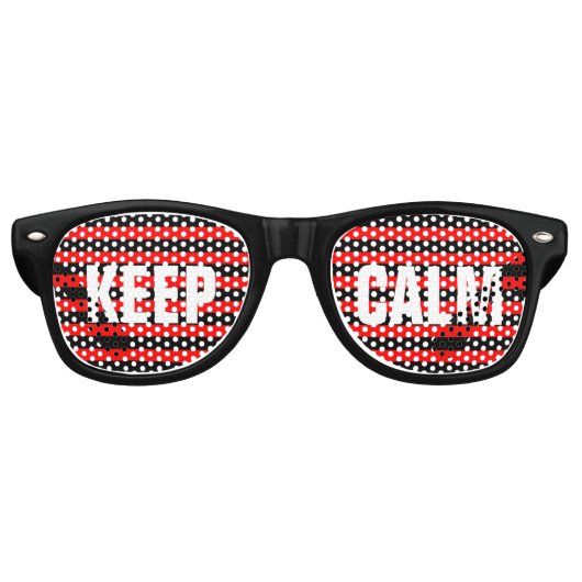 Streifen Muster schwarz + Text und Hintergrund Partybrille (Vorderseite)