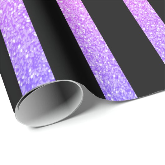 Streifen Muster Schwarz-weiße Lila Multicolor Geschenkpapier (Rolleneckpunkt)