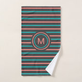 Streifen Muster Set für Monogramm Handtuchhalter (Handtuch)