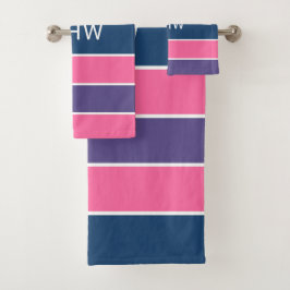 Streifen Muster Set für Monogramm Handtuchhalter