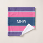 Streifen Muster Set für Monogramm Handtuchhalter (Waschlappen)