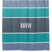 Streifen Muster Sonderduschvorhang für Monogramm Duschvorhang (Vorderseite)