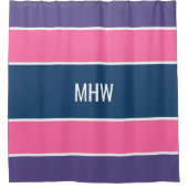 Streifen Muster Sonderduschvorhang für Monogramm Duschvorhang (Vorderseite)