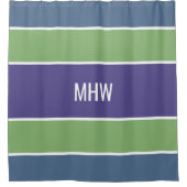 Streifen Muster Sonderduschvorhang für Monogramm Duschvorhang (Vorderseite)