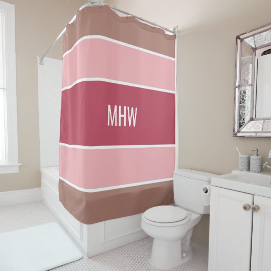 Streifen Muster Sonderduschvorhang für Monogramm Duschvorhang (Beispiel)
