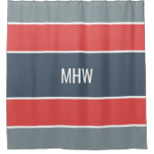 Streifen Muster Sonderduschvorhang für Monogramm Duschvorhang (Vorderseite)