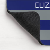 Streifen-Namen-Monogramm der Holzkohlen-Marine-5c Mousepad (Ecke)