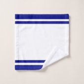 Streifen Navy Blau & Weiß Badhandtuch Set (Waschlappen)