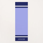 Streifen Navy Blue & White auf Light Blue Yogamatte (Vorderseite)