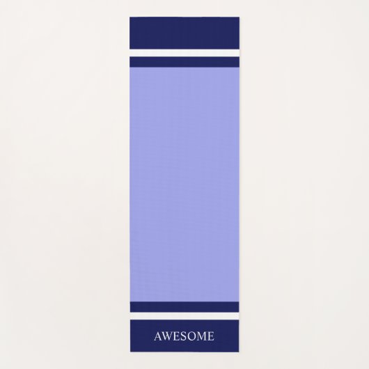 Streifen Navy Blue & White auf Light Blue Yogamatte (Vorderseite)