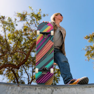 Streifen-Neonmuster Skateboard