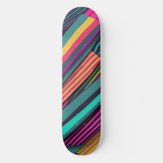 Streifen-Neonmuster Skateboard (Vorderseite)