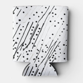 Streifen oder Polka-Punkte, schwarz, weiß, grau Dosenkühler