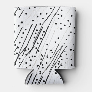 Streifen oder Polka-Punkte, schwarz, weiß, grau Dosenkühler