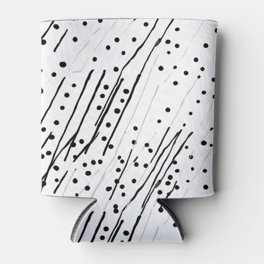 Streifen oder Polka-Punkte, schwarz, weiß, grau Dosenkühler (Vorderseite)