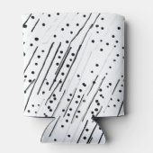 Streifen oder Polka-Punkte, schwarz, weiß, grau Dosenkühler (Rückseite)