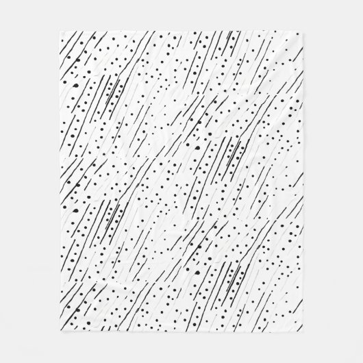 Streifen oder Polka-Punkte, schwarz, weiß, grau Fleecedecke (Vorderseite)