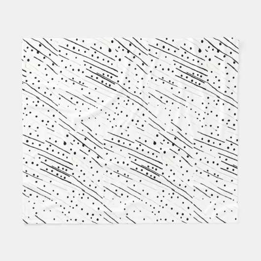 Streifen oder Polka-Punkte, schwarz, weiß, grau Fleecedecke (Vorderseite (Horizontal))
