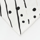 Streifen oder Polka-Punkte, schwarz, weiß, grau Fleecedecke (Ecke)