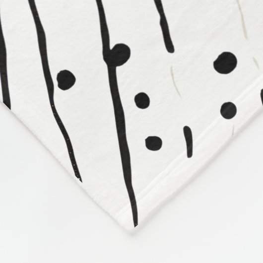 Streifen oder Polka-Punkte, schwarz, weiß, grau Fleecedecke (Ecke)