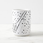 Streifen oder Polka-Punkte, schwarz, weiß, grau Kaffeetasse (Mittel)