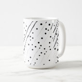 Streifen oder Polka-Punkte, schwarz, weiß, grau Kaffeetasse (VorderseiteRechts)