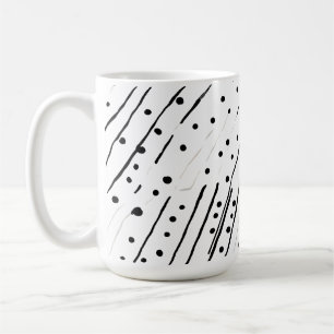 Streifen oder Polka-Punkte, schwarz, weiß, grau Kaffeetasse
